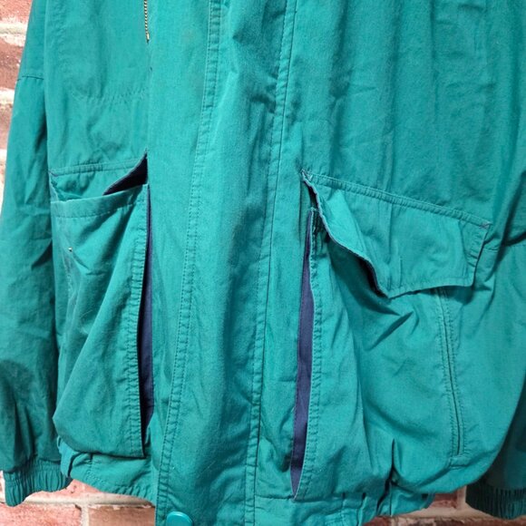 Dunbrooke Windbreaker 2XL | Vintage 90s Green Blue Full Zip Retro Jacket - Picture 8 of 9